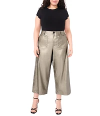 Vince Camuto Plus Size Metallic Cropped Wide Leg Pants
