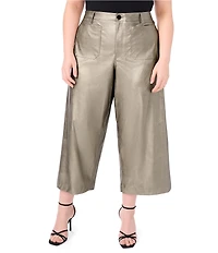 Vince Camuto Plus Size Metallic Cropped Wide Leg Pants