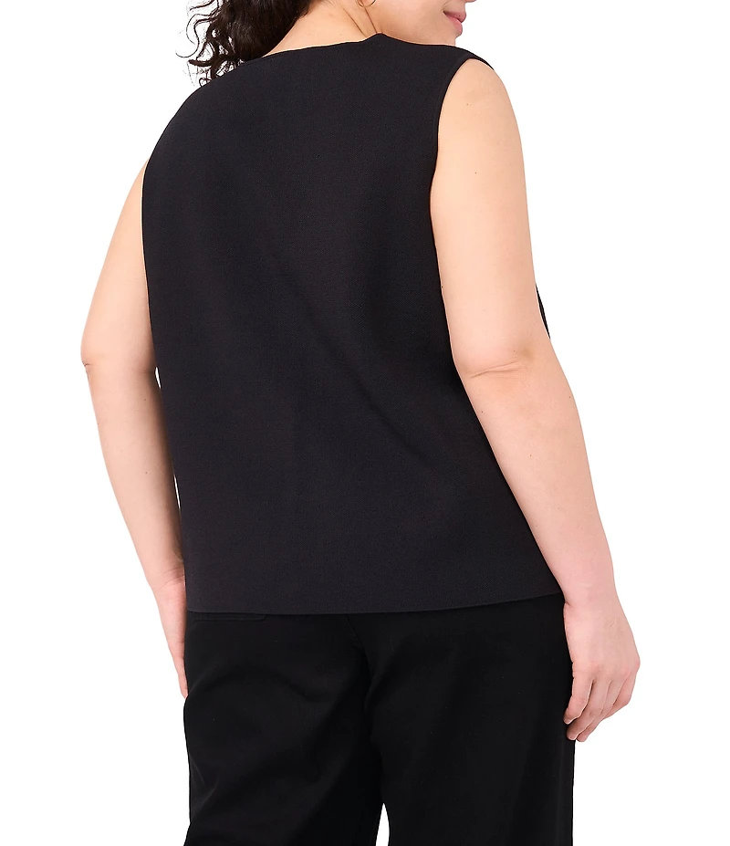 Vince Camuto Plus Size Round Neck Sleeveless Sweater Vest