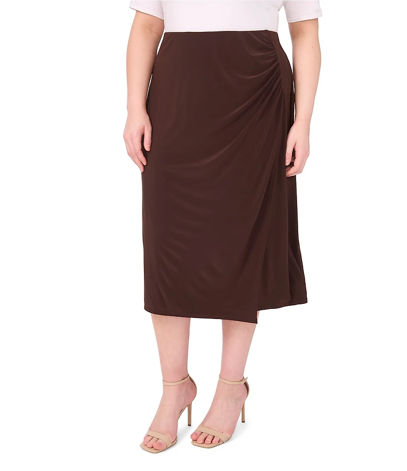 Vince Camuto Plus Size Ruched Pencil Midi Skirt