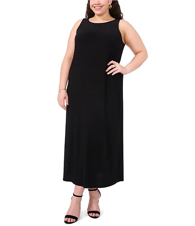 Vince Camuto Plus Size Sleeveless Crew Neck Keyhole Back Knit Maxi Dress