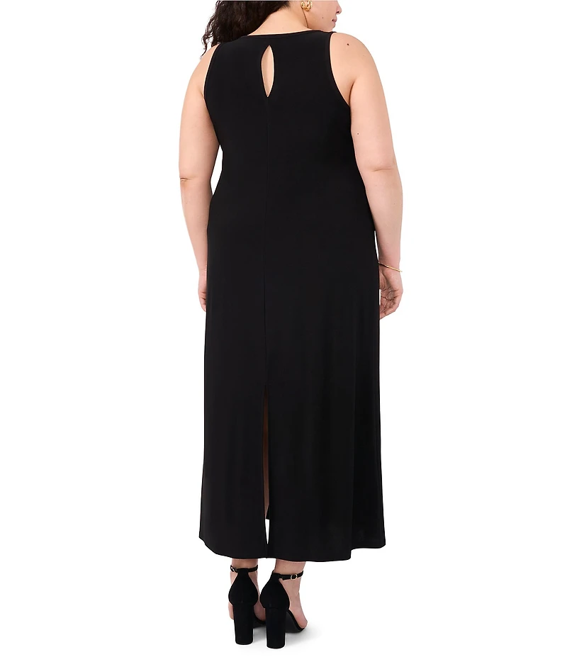 Vince Camuto Plus Size Sleeveless Crew Neck Keyhole Back Knit Maxi Dress