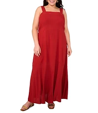 Vince Camuto Plus Size Square Neck Sleeveless Empire Waist Maxi Dress