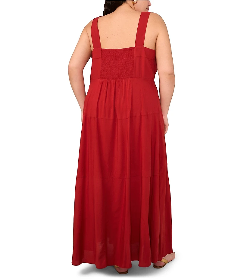 Vince Camuto Plus Size Square Neck Sleeveless Empire Waist Maxi Dress