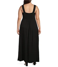 Vince Camuto Plus Size Square Neck Sleeveless Empire Waist Maxi Dress