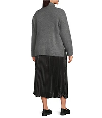 Vince Camuto Plus Size Turtleneck Long Sleeve Twofer Slip Maxi Dress