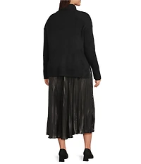 Vince Camuto Plus Size Turtleneck Long Sleeve Twofer Slip Maxi Dress