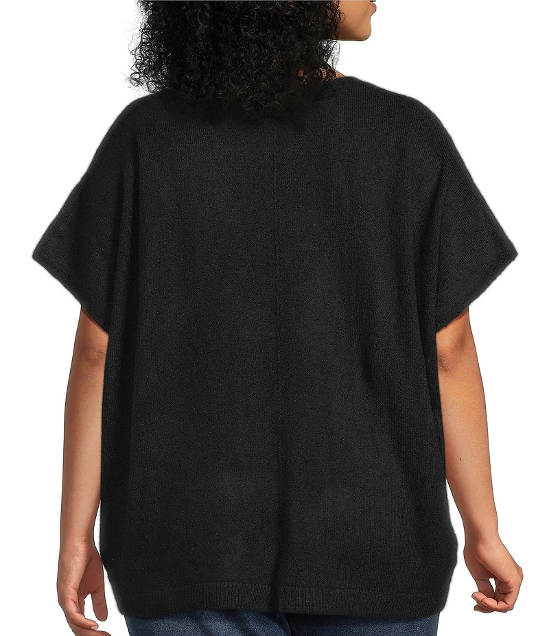 Vince Camuto Plus Size V-Neck Dolman Short Sleeve Boxy Top