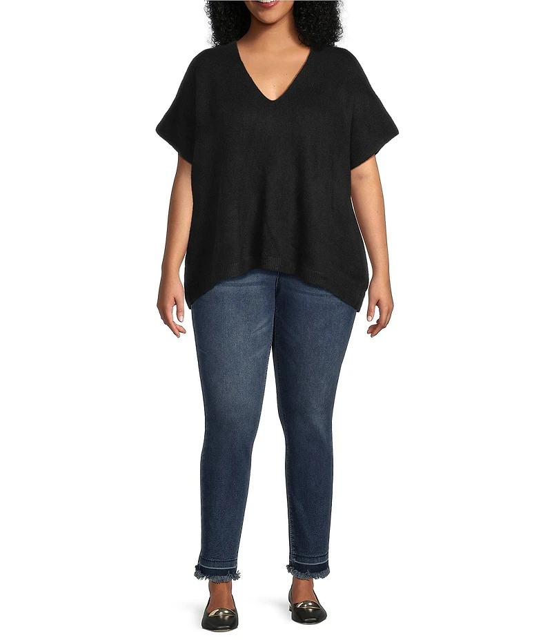 Vince Camuto Plus Size V-Neck Dolman Short Sleeve Boxy Top