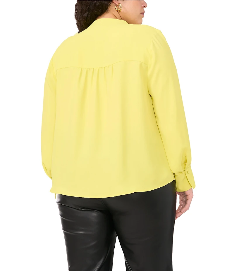 Vince Camuto Plus Size V-Neck Long Cuffed Sleeve Blouse