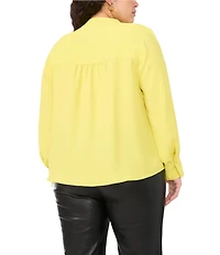 Vince Camuto Plus Size V-Neck Long Cuffed Sleeve Blouse