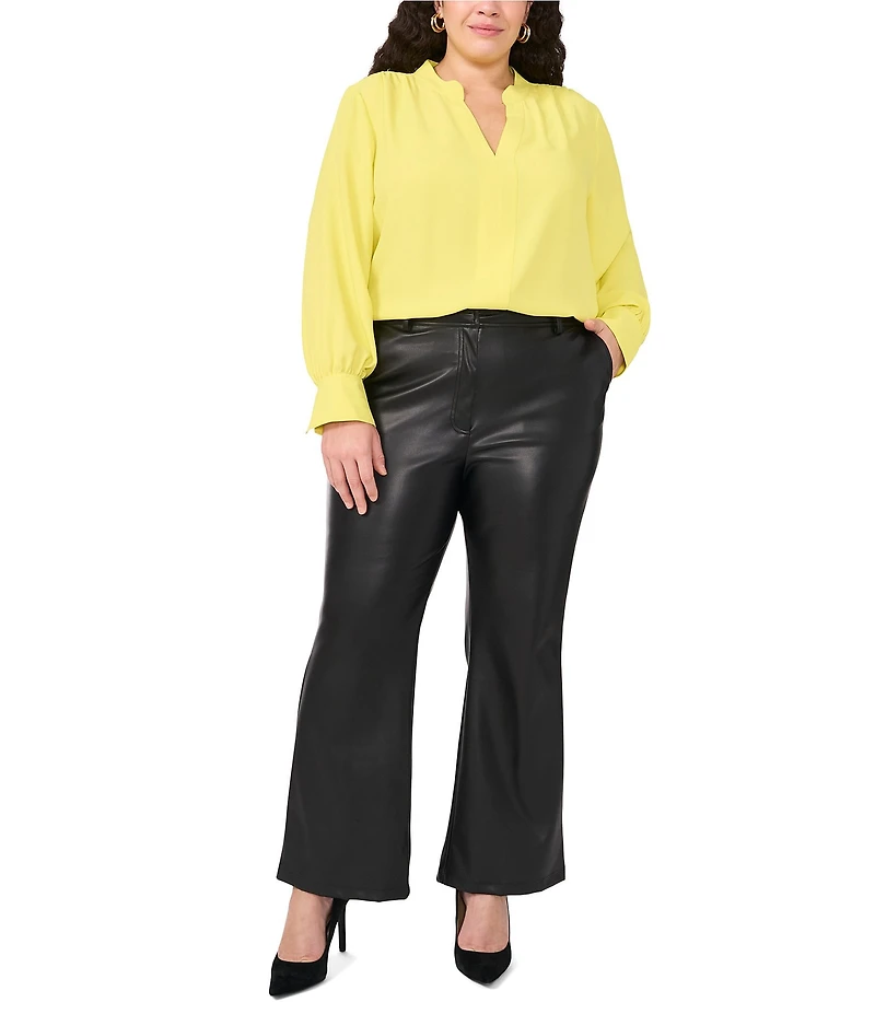 Vince Camuto Plus Size V-Neck Long Cuffed Sleeve Blouse