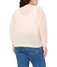 Vince Camuto Plus Size V-Neck Long Sleeve Button Front Cardigan