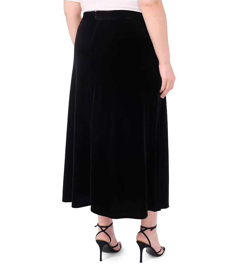 Vince Camuto Plus Size Velvet Midi Pull On Skirt