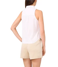 Vince Camuto Point Collar Sleeveless Button Down Blouse