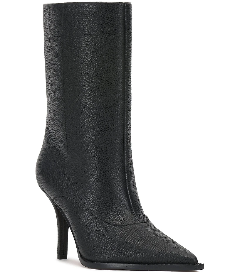 Vince Camuto Presca Leather Mid Calf Boots