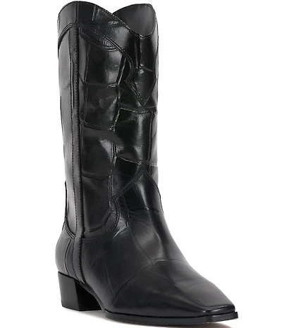 Vince Camuto Prilie Croco Leather Western Boots