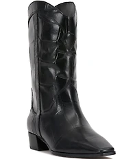Vince Camuto Prilie Croco Leather Western Boots