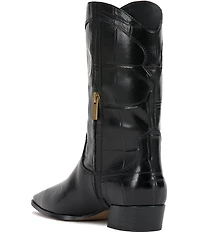 Vince Camuto Prilie Croco Leather Western Boots