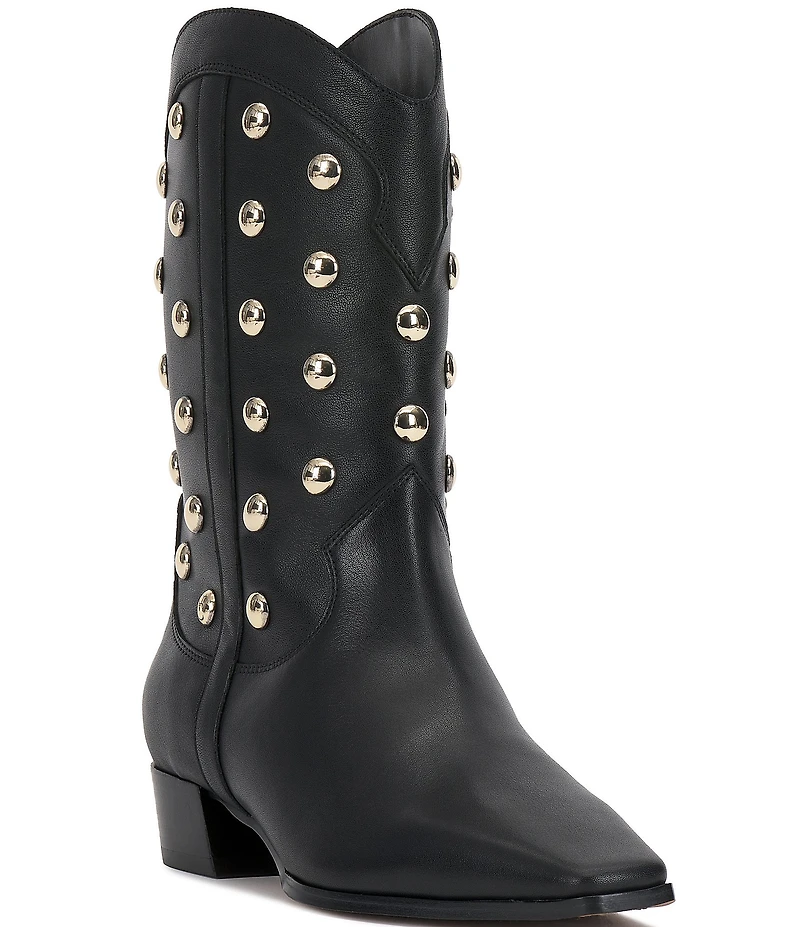 Vince Camuto Prilie Leather Dome Studded Booties