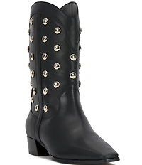Vince Camuto Prilie Leather Dome Studded Booties