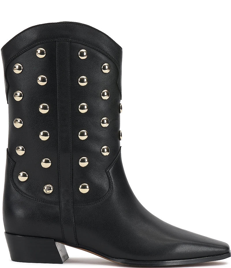 Vince Camuto Prilie Leather Dome Studded Booties
