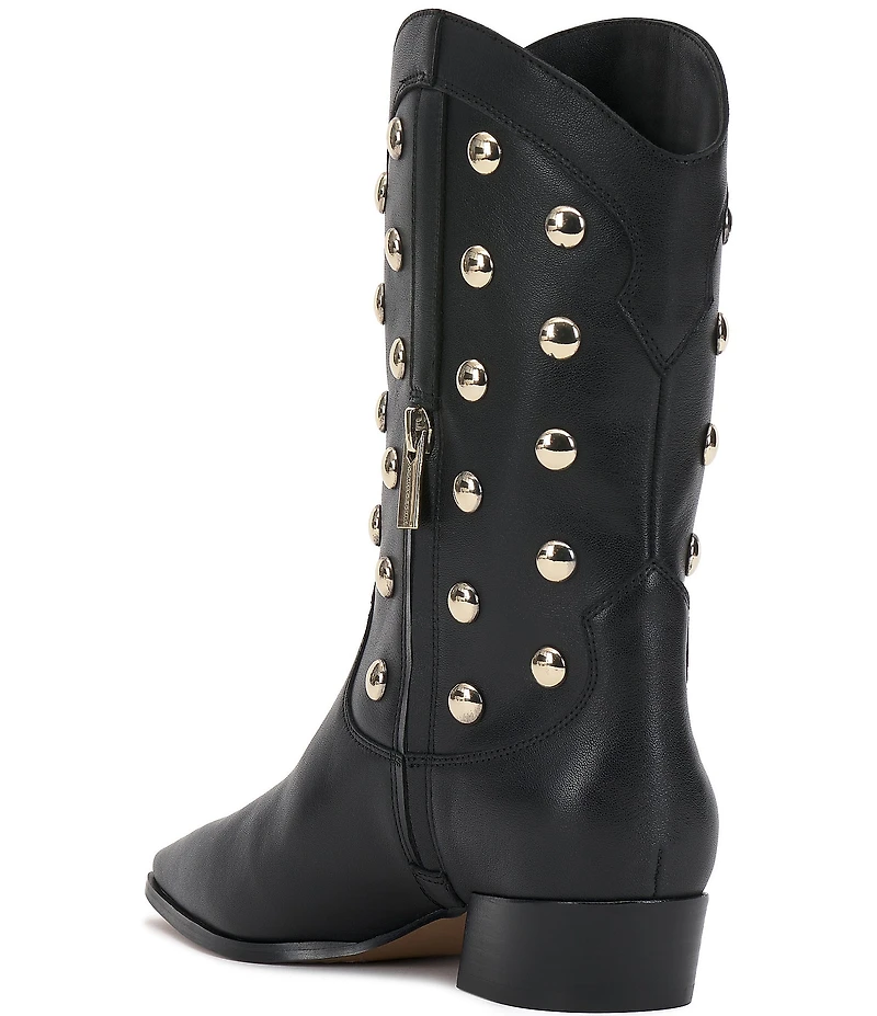 Vince Camuto Prilie Leather Dome Studded Booties