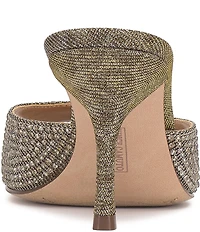 Vince Camuto Prynn Embellished Leopard Print Peep Toe Dress Slide Sandals