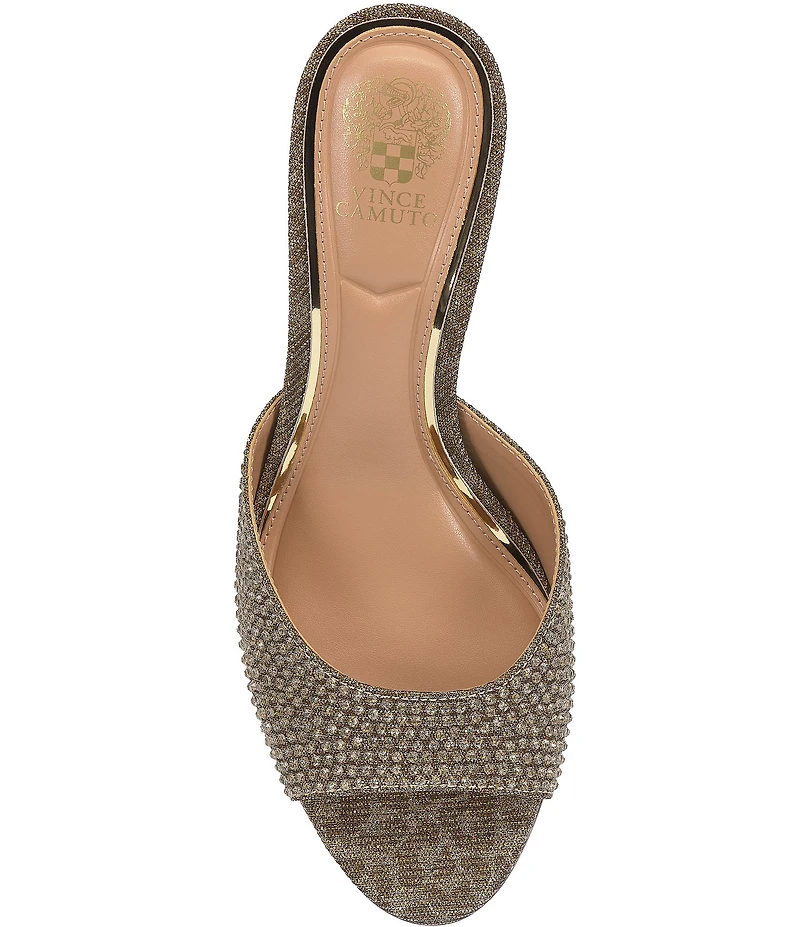 Vince Camuto Prynn Embellished Leopard Print Peep Toe Dress Slide Sandals