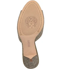 Vince Camuto Prynn Embellished Leopard Print Peep Toe Dress Slide Sandals