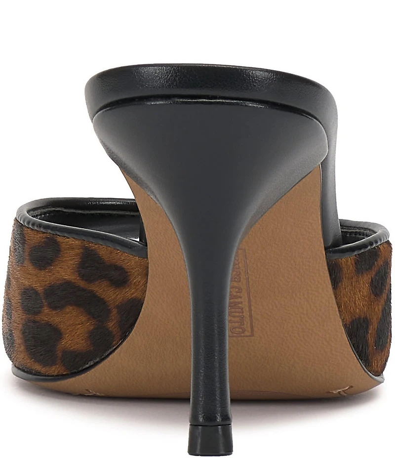 Vince Camuto Prynn Leopard Print Hair Calf High Heel Slide Sandals