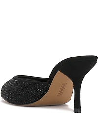 Vince Camuto Prynn Embellished Microsuede Peep Toe Dress Slide Sandals