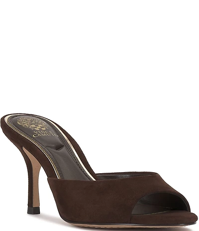 Vince Camuto Prynn Suede Slip On High Heel Dress Slide Sandals