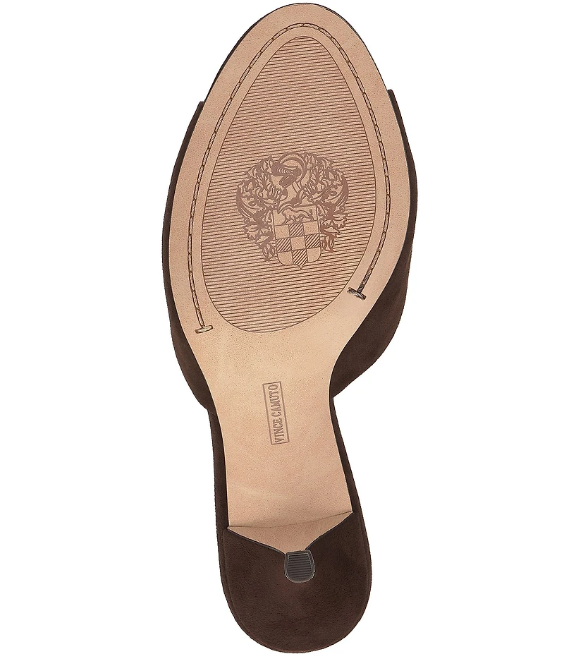 Vince Camuto Prynn Suede Slip On High Heel Dress Slide Sandals