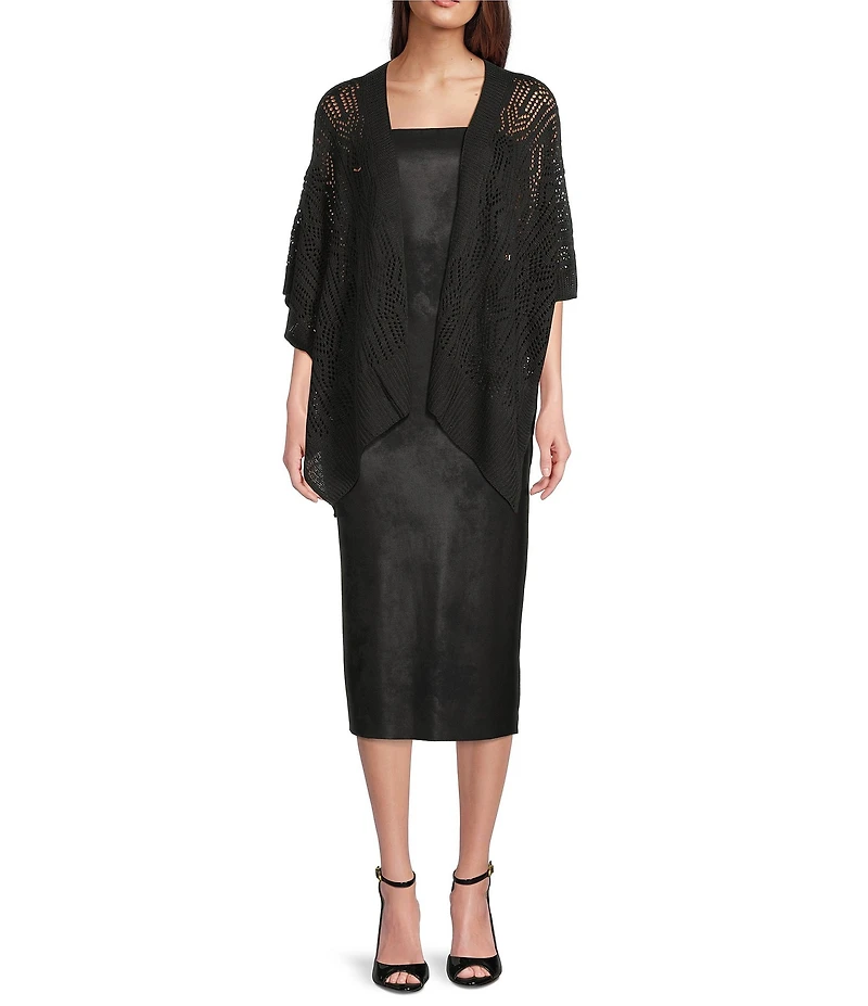 Vince Camuto Rib Knit Border Topper