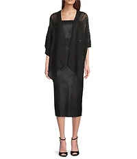 Vince Camuto Rib Knit Border Topper