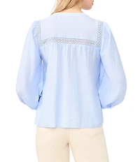 Vince Camuto Round Neck Long Sleeve Pleated Blouse