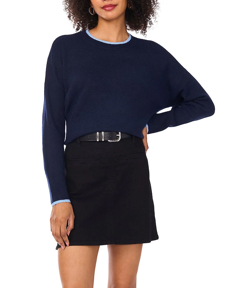Vince Camuto Round Neck Long Sleeve Sweater