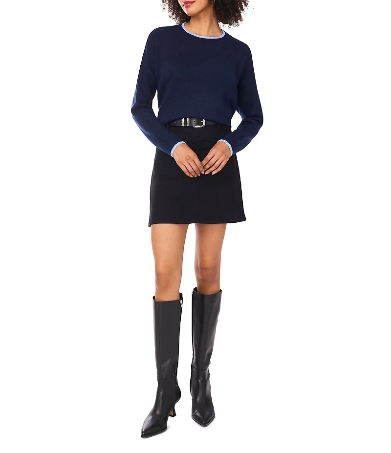 Vince Camuto Round Neck Long Sleeve Sweater