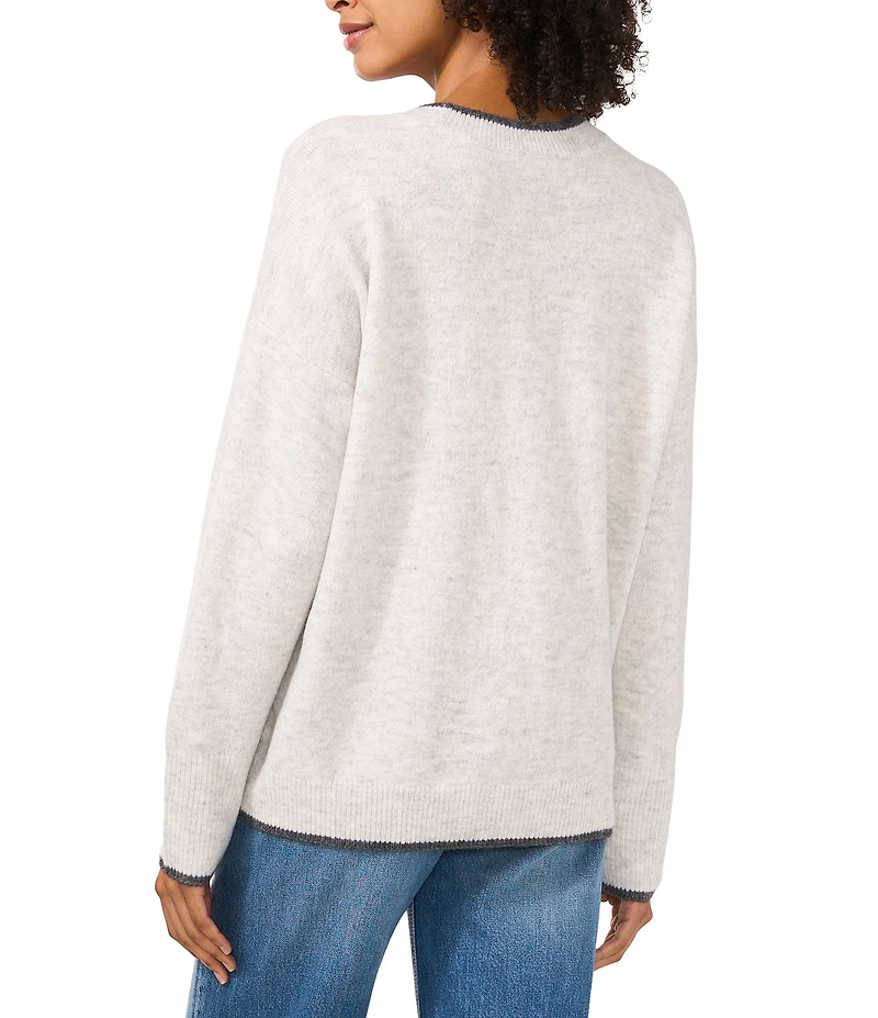 Vince Camuto Round Neck Long Sleeve Sweater