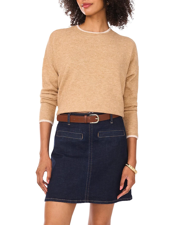 Vince Camuto Round Neck Long Sleeve Sweater