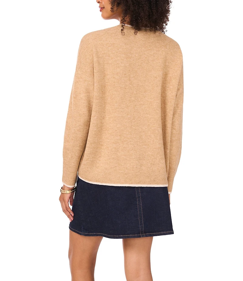 Vince Camuto Round Neck Long Sleeve Sweater