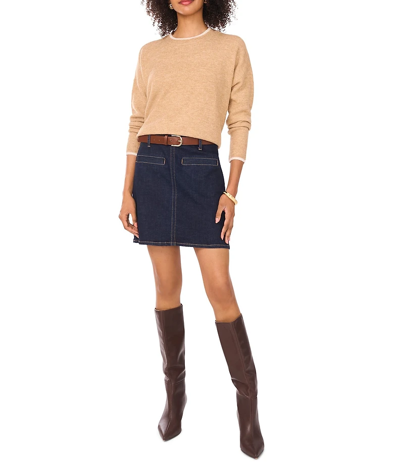 Vince Camuto Round Neck Long Sleeve Sweater