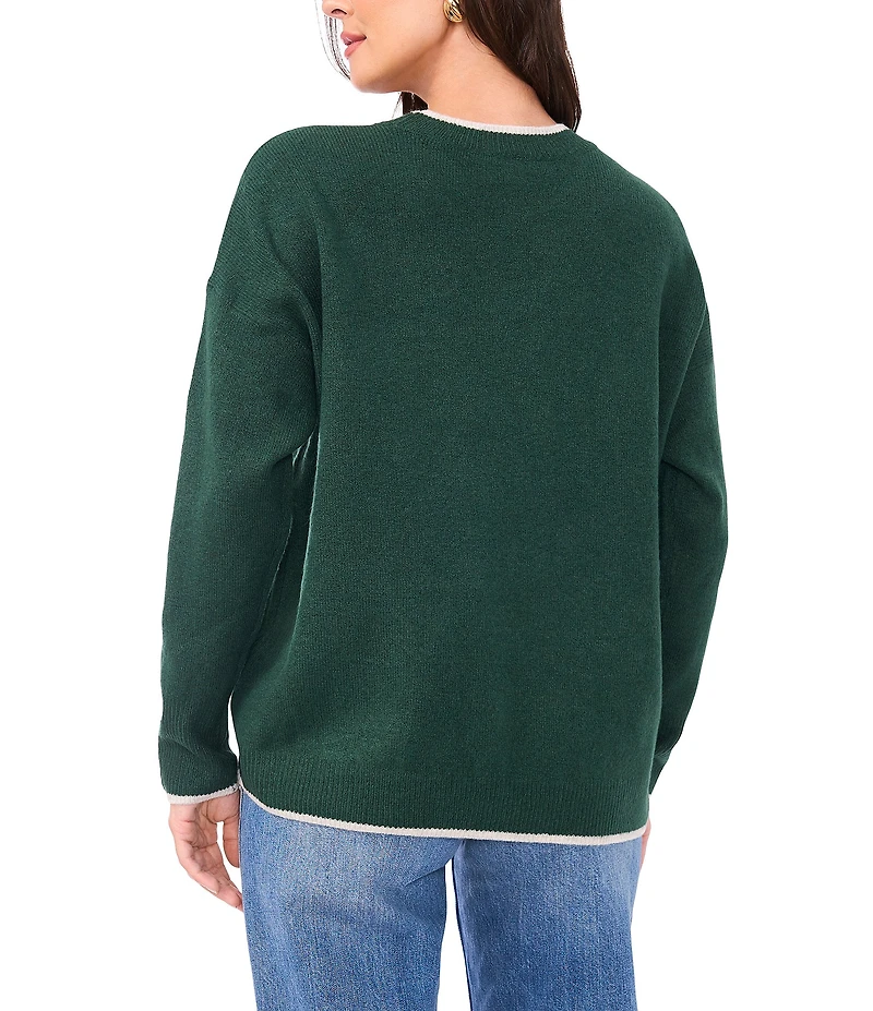 Vince Camuto Round Neck Long Sleeve Sweater