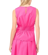 Vince Camuto Round Neck Sleeveless Pleated Coordinating Blouse