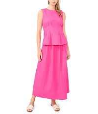 Vince Camuto Round Neck Sleeveless Pleated Coordinating Blouse