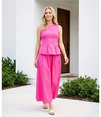 Vince Camuto Round Neck Sleeveless Pleated Coordinating Blouse