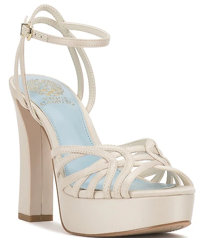 Vince Camuto Samlee Satin Strappy High Heel Dress Platform Sandals