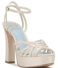 Vince Camuto Samlee Satin Strappy High Heel Dress Platform Sandals
