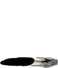 Vince Camuto Sangeti Croco Leather Square Toe Block Heel Tall Boots